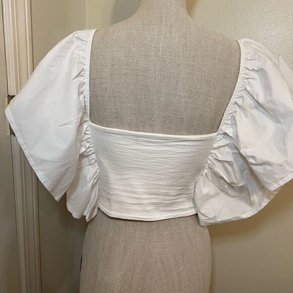 Zara Combination Fabric Cropped Top. Great Condition Size L - Picture 6 of 9